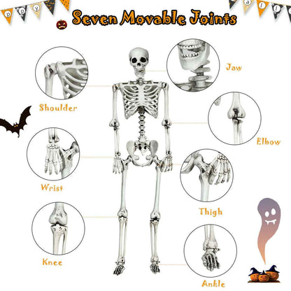 5.4 FT Life-Size Halloween Skeleton – Full Body Hanging with Movable Joints