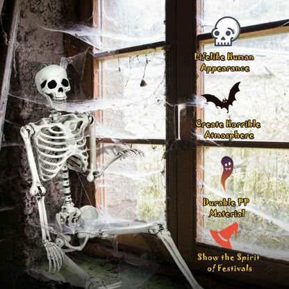 5.4 FT Life-Size Halloween Skeleton – Full Body Hanging with Movable Joints