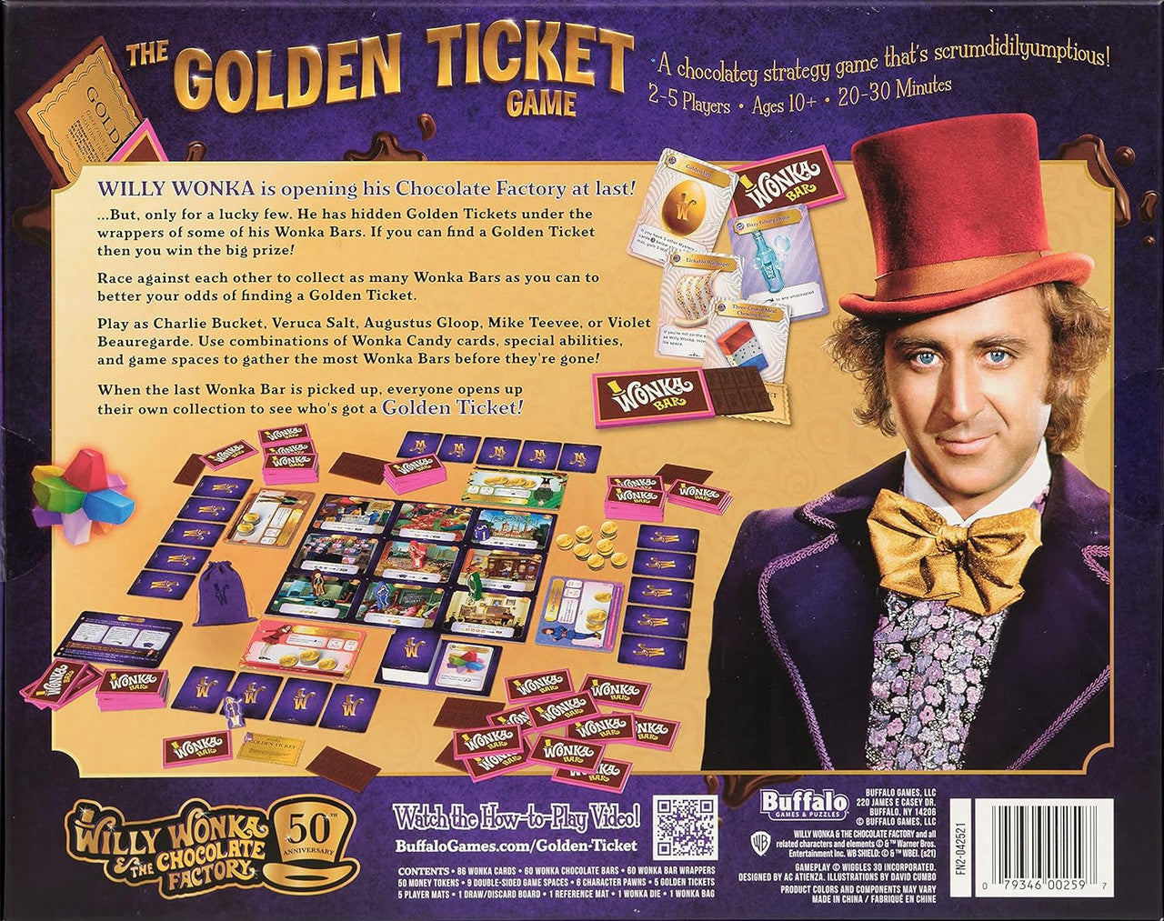 Willy Wonka's The Golden Ticket Board Game | 2-5 Players | Ages 10+ - Niksstuff