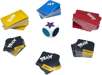 Party Game Night Games Compendium | 4 Games in 1 | 400 Cards + Jumbo Die | 2+ Players | Ages 12+