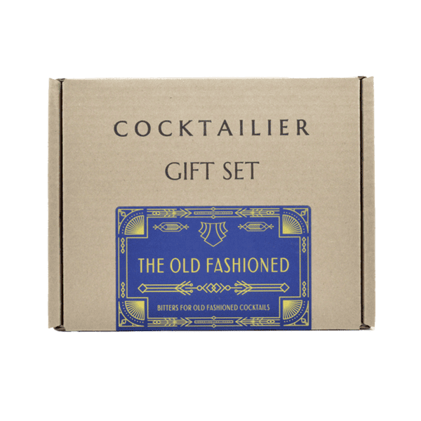 Cocktailier old fashioned bitters gift set box with “The Old Fashioned” label