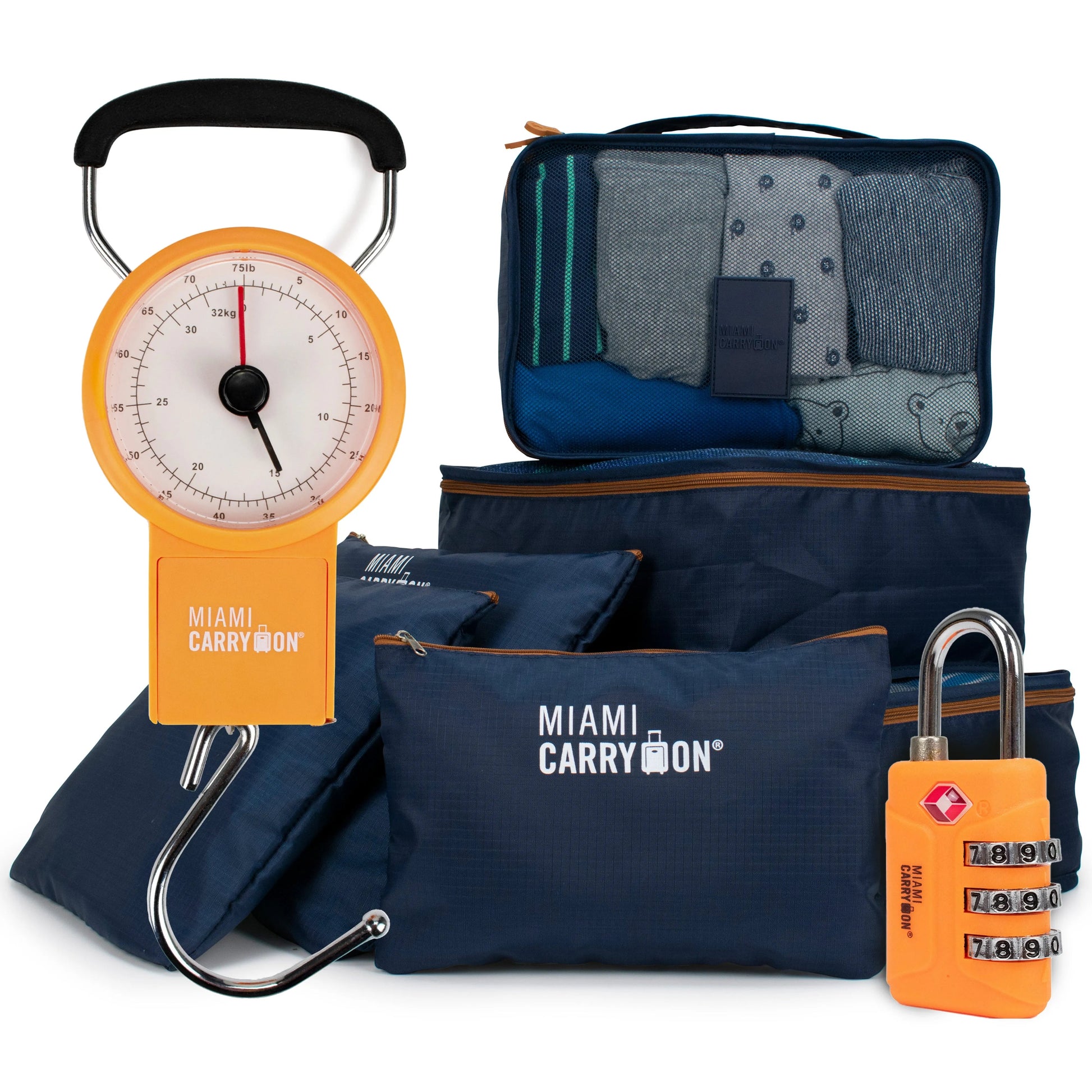 Essential Travel Kit Combo | Packing Cubes, Scale & TSA Lock | 6 Colors - Niksstuff