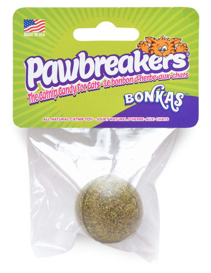 Pawbreakers Bonkas Edible Catnip Ball Toy - 100% Natural Catnip