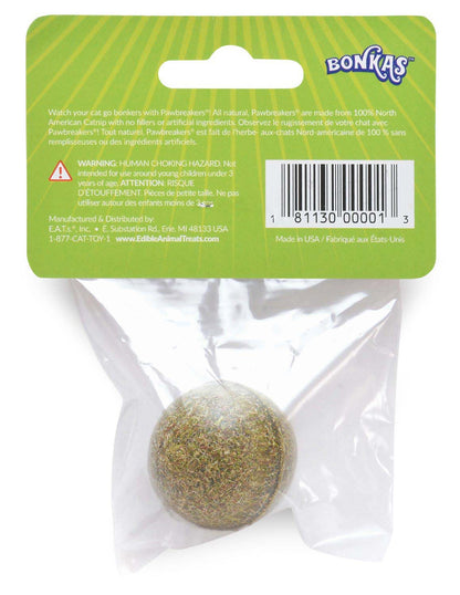 Pawbreakers Bonkas Edible Catnip Ball Toy - 100% Natural Catnip