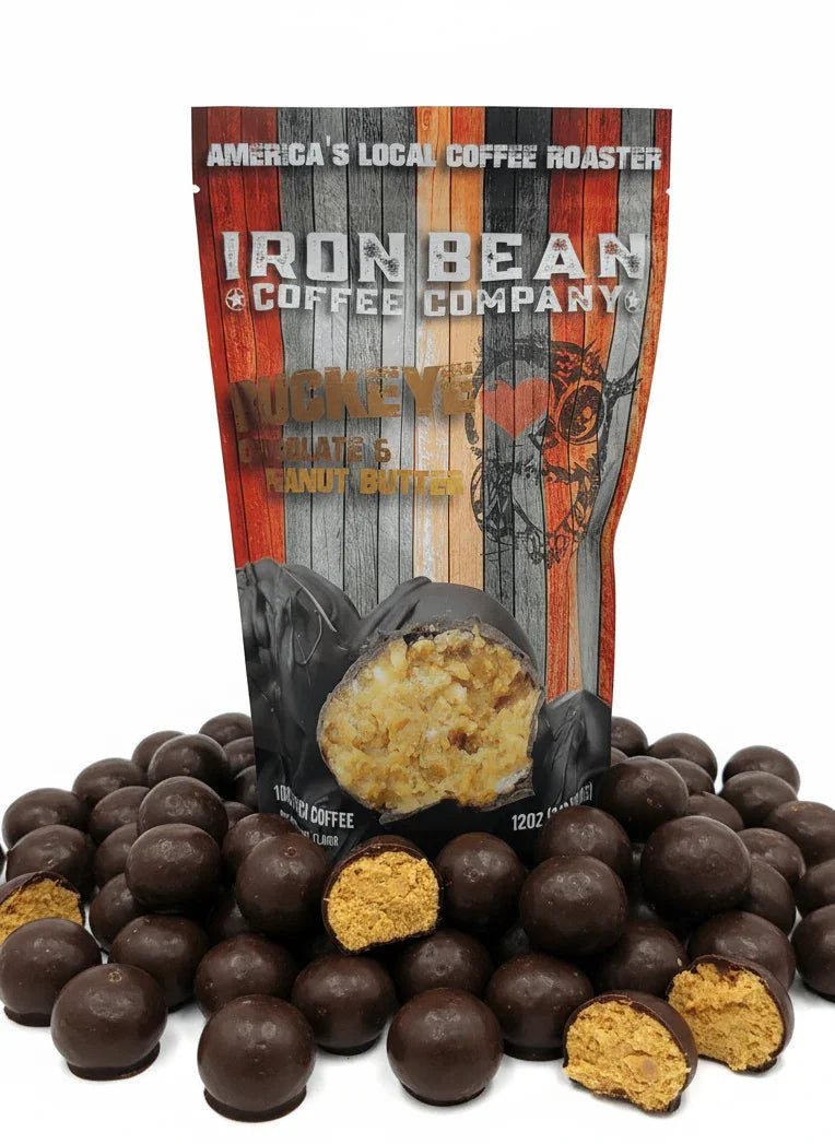 Buckeye Peanut Butter Chocolate Flavored Coffee | 12oz | Medium Roast | Whole Bean or Drip Grind | Iron Bean Coffee Company - Niksstuff