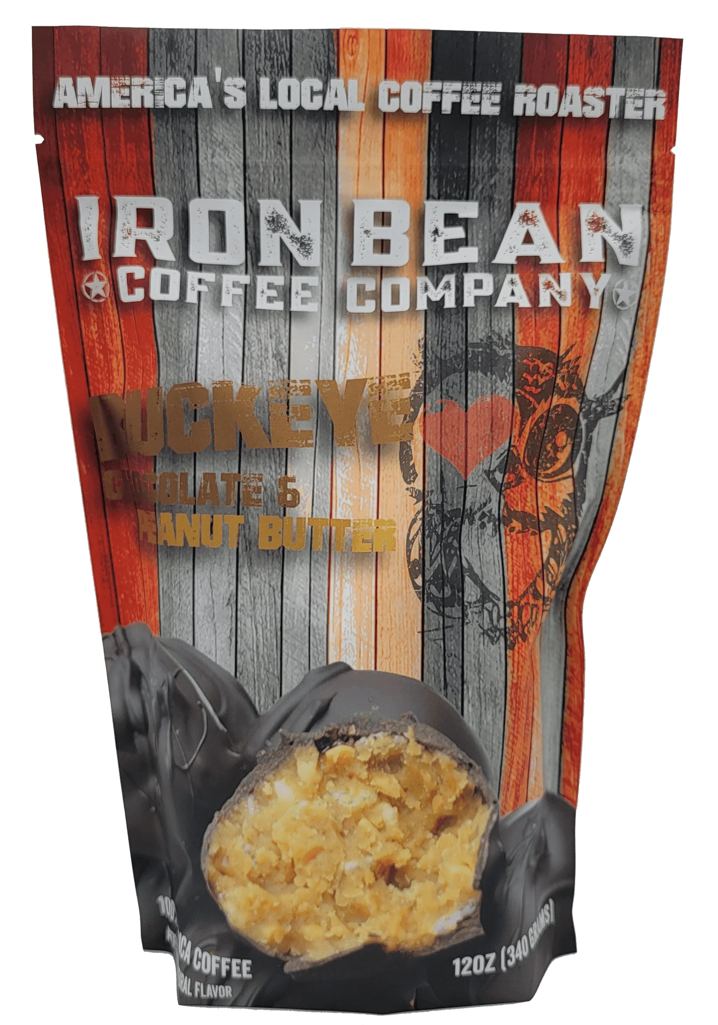 Buckeye Peanut Butter Chocolate Flavored Coffee | 12oz | Medium Roast | Whole Bean or Drip Grind | Iron Bean Coffee Company - Niksstuff