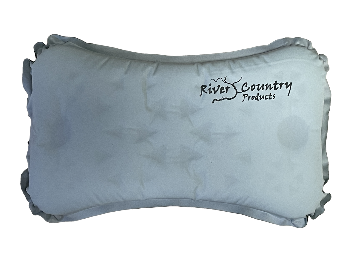 River Country Gear Self-Inflating Camping Pillow – 6 oz, 8”×14”, Adjustable Firmness