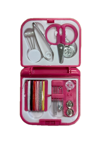River Country Gear Travel Sewing Kit – Needles, Threads, Scissors & More | Blue, White, Pink