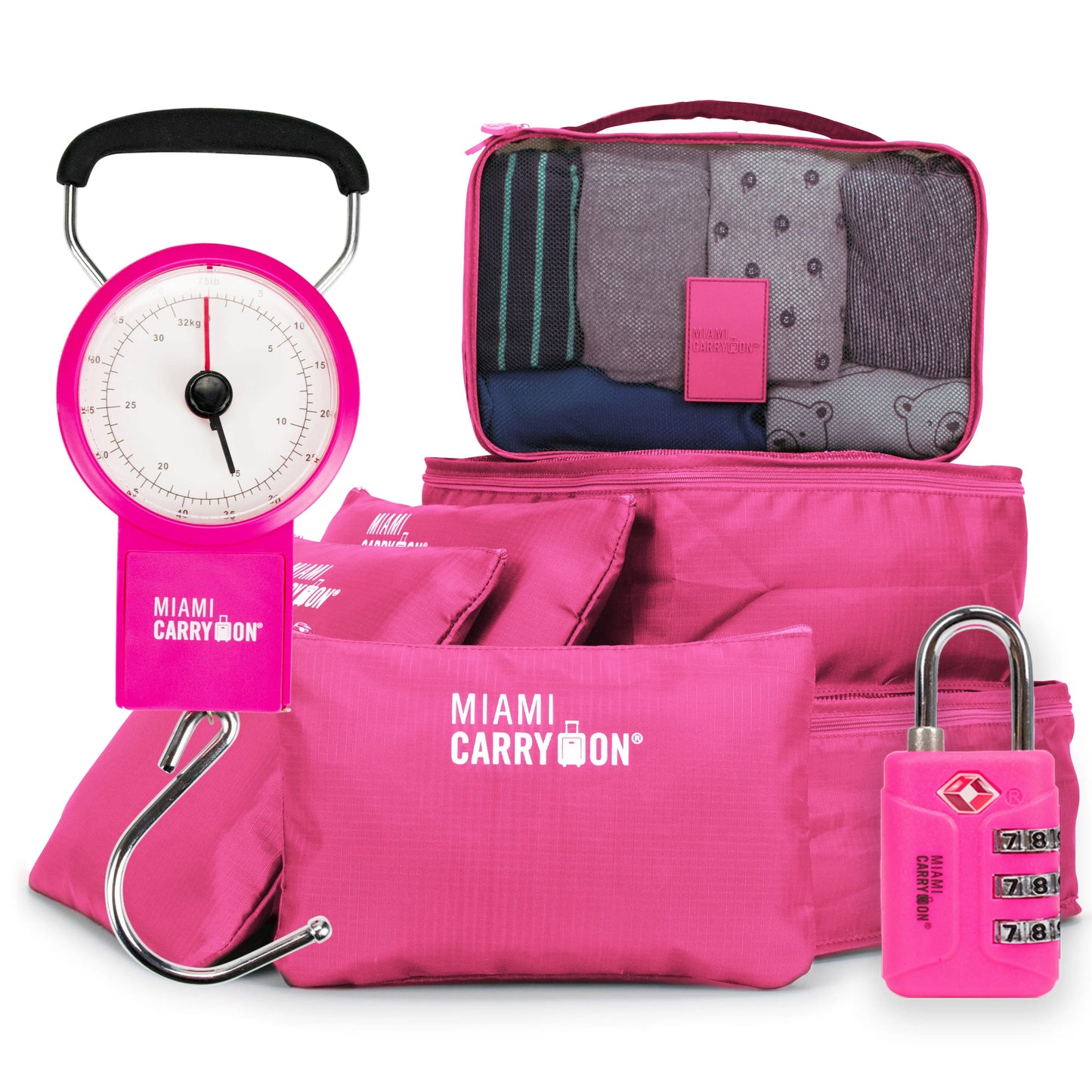 Essential Travel Kit Combo | Packing Cubes, Scale & TSA Lock | 6 Colors - Niksstuff