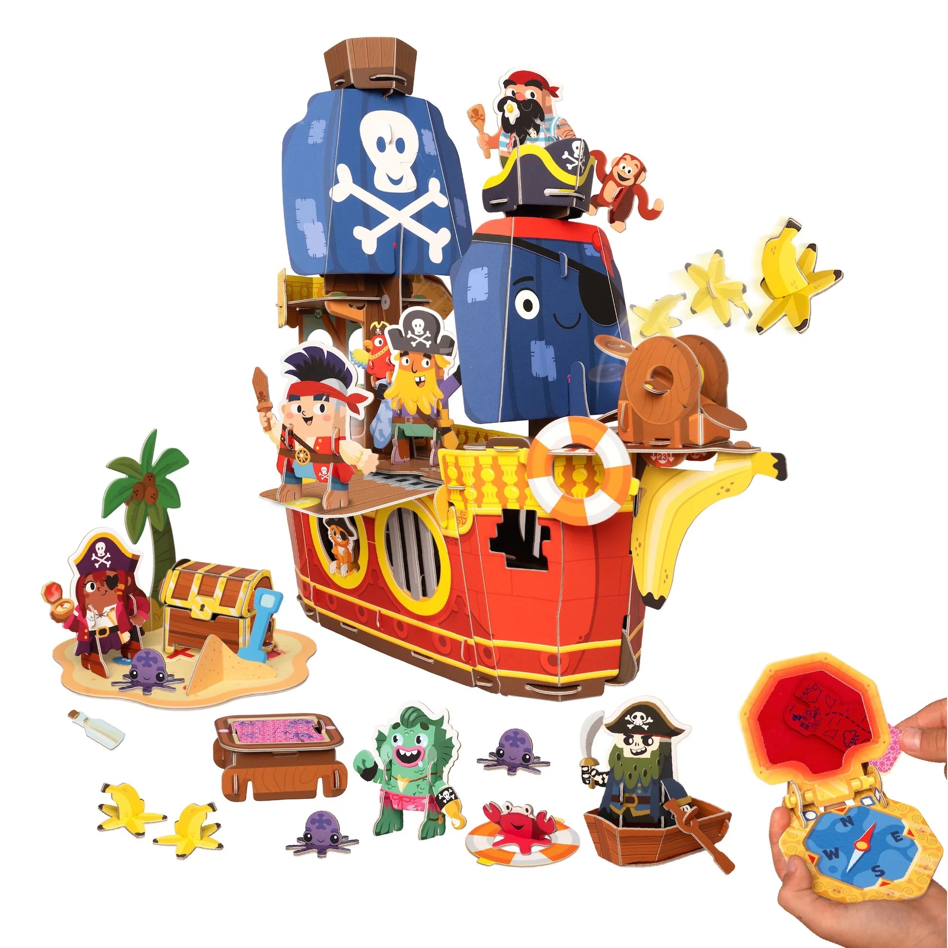 Banana-Rama Pirate Ship | Plucky Pirates Buildable Playset | Playper | Ages 3+ - Niksstuff