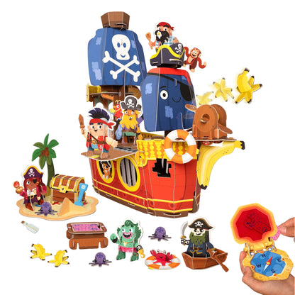 Banana-Rama Pirate Ship | Plucky Pirates Buildable Playset | Playper | Ages 3+ - Niksstuff