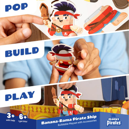 Banana-Rama Pirate Ship | Plucky Pirates Buildable Playset | Playper | Ages 3+ - Niksstuff