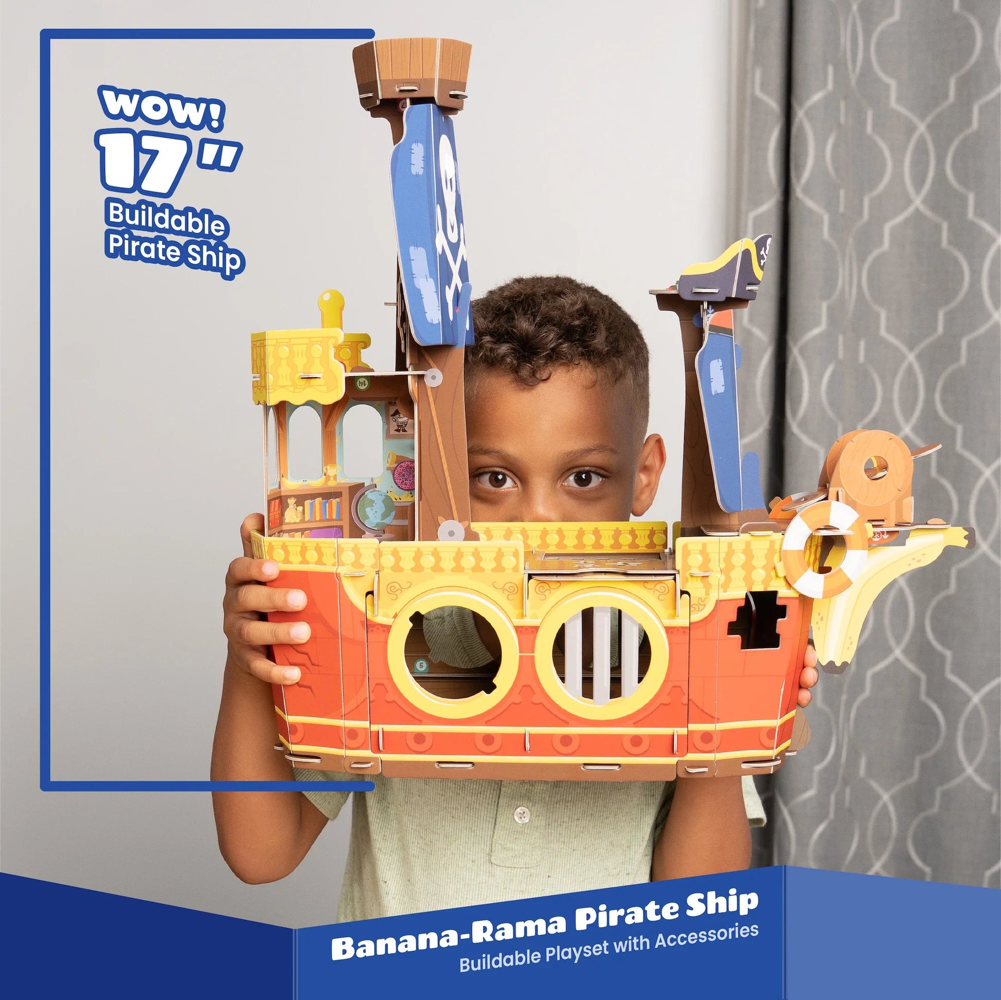 Banana-Rama Pirate Ship | Plucky Pirates Buildable Playset | Playper | Ages 3+ - Niksstuff