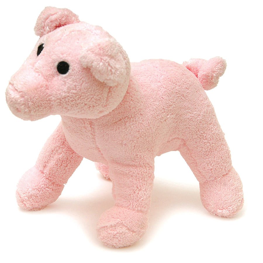 Jeffers Animal Cuddlers Plush Squeaky Dog Toys | 8" | Pink Pig or Gray/White Dog - Niksstuff