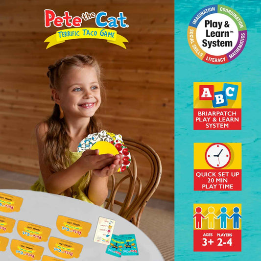 Terrific Taco Game play set with child holding taco shell pieces