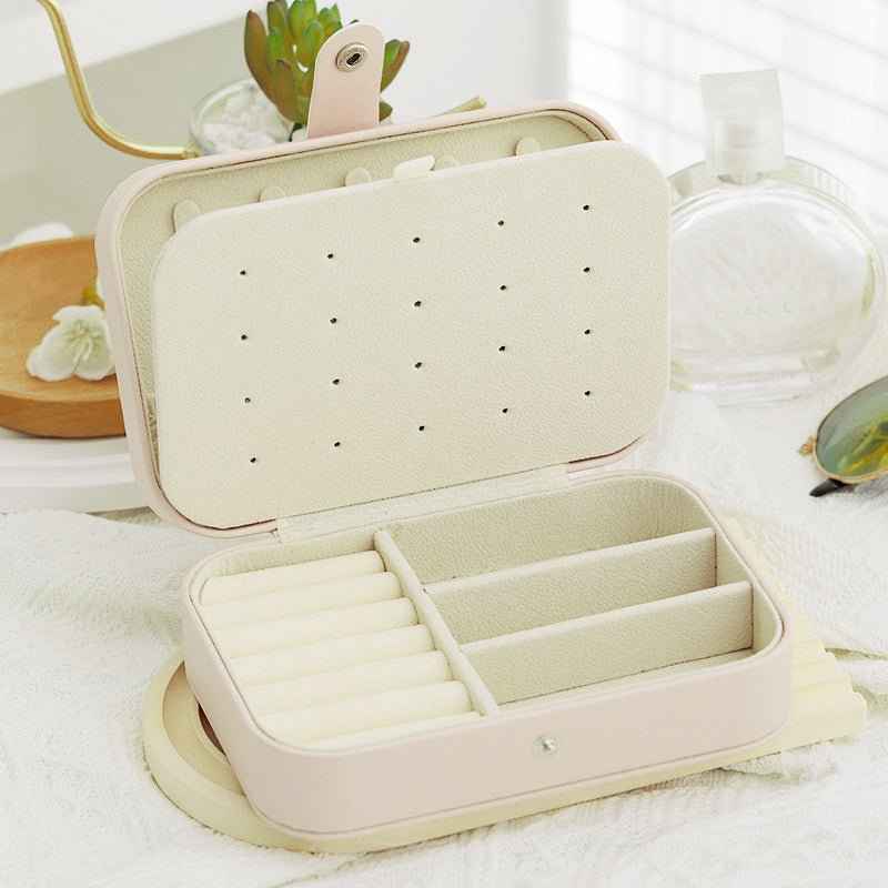 Portable Travel Jewelry Box – Small PU Leather Organizer Case
