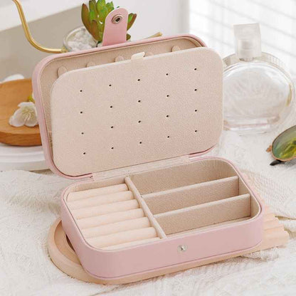 Portable Travel Jewelry Box – Small PU Leather Organizer Case