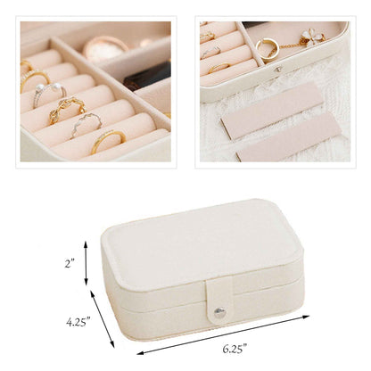 Portable Travel Jewelry Box – Small PU Leather Organizer Case