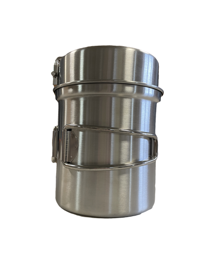 River Country Gear Stainless Steel Camping Pot Set – Pot, Pan & Lid, Lightweight Cookware