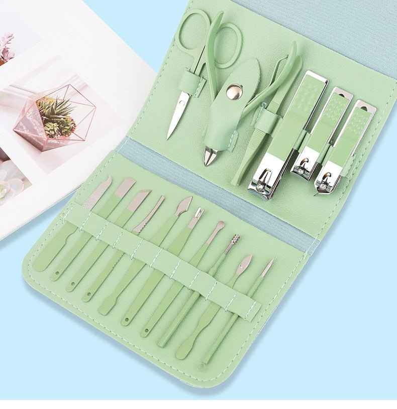 16-Piece Manicure & Pedicure Set – Carbon Steel Travel Grooming Kit
