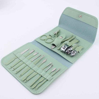 16-Piece Manicure & Pedicure Set – Carbon Steel Travel Grooming Kit