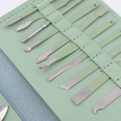 16-Piece Manicure & Pedicure Set – Carbon Steel Travel Grooming Kit