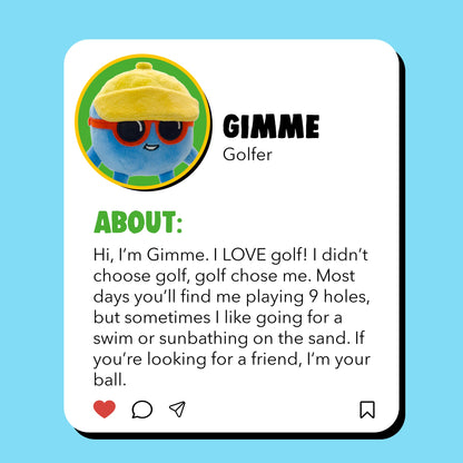 Play Nine Gimme Character Plush Golf Ball - 4"