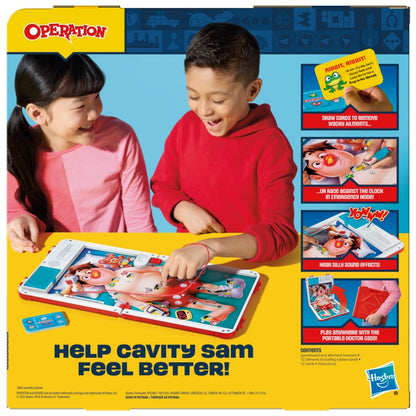Operation Electronic Board Game with Carrying Case by Hasbro – Ages 6+
