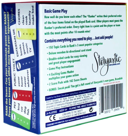 The Rank Game Special Edition | Party Game | Award-Winning | 150+ Cards - Niksstuff