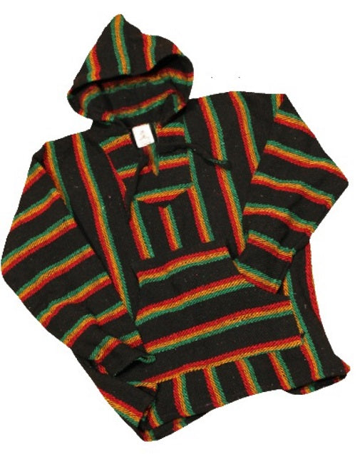 Baja Billy Mexican Baja Hoodie Poncho | Made in Mexico | 100% Acrylic | 10 Colors | M–XXL - Niksstuff