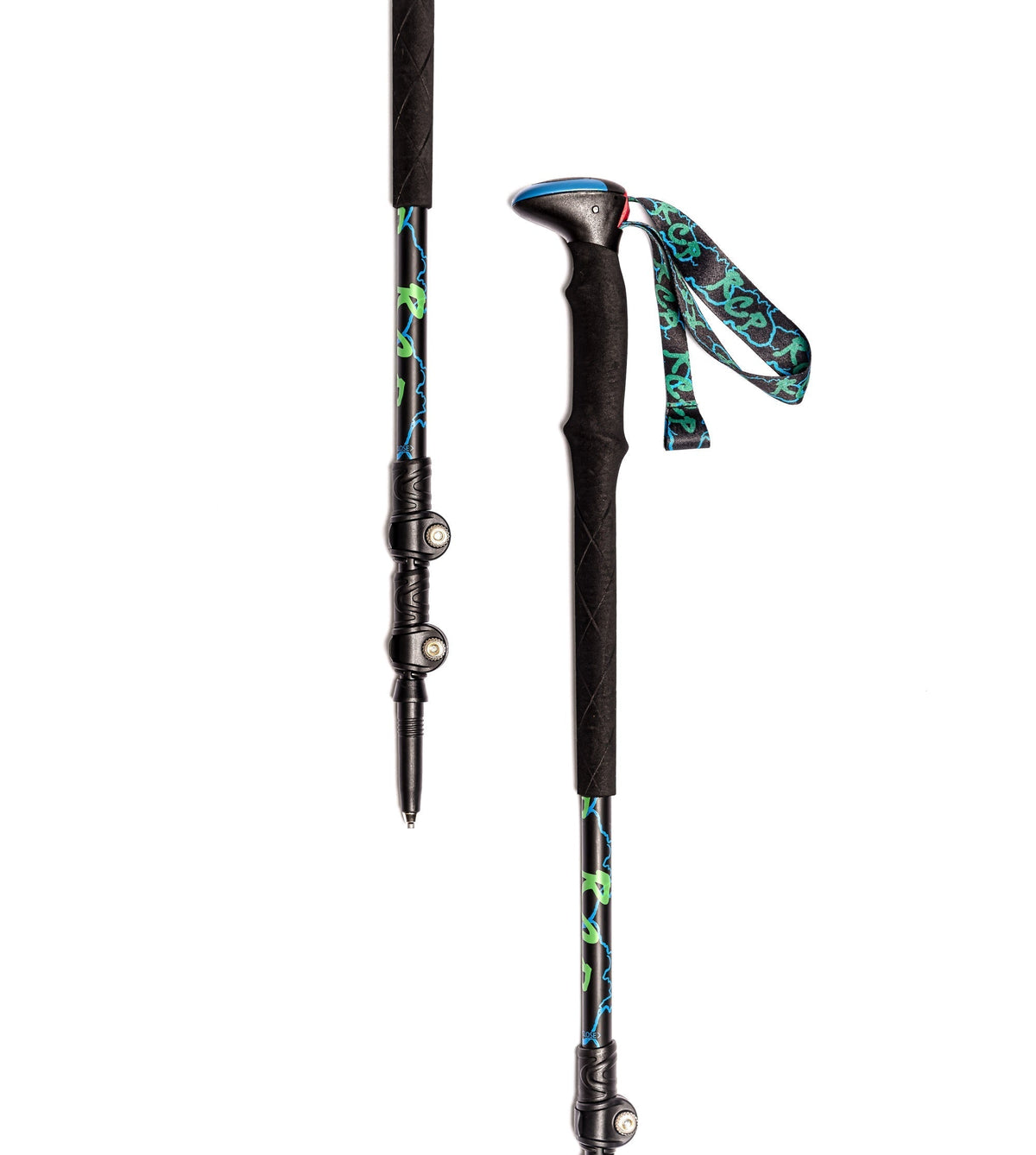 River Country Gear 100% Carbon Fiber Telescoping Trekking Poles – 6 oz/pole, Anti-Shock, 66–135cm