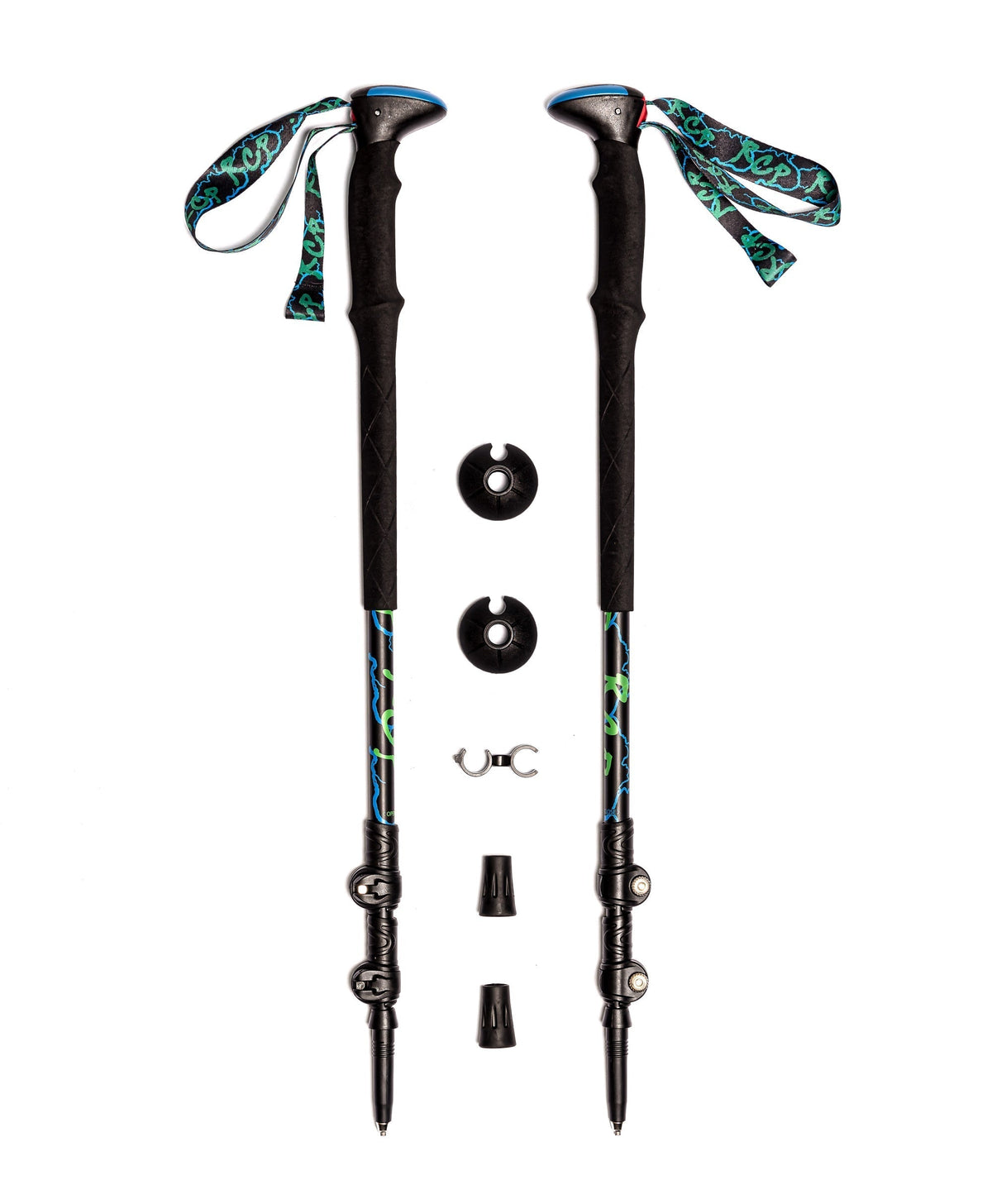 River Country Gear 100% Carbon Fiber Telescoping Trekking Poles – 6 oz/pole, Anti-Shock, 66–135cm