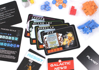 Space Cats Fight Fascism Cooperative Board Game 2-4 Players