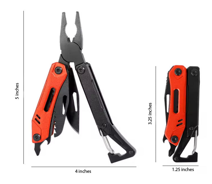River Country Gear Multi-Function Folding Pliers – Stainless Steel, Knife, Screwdriver, File & More