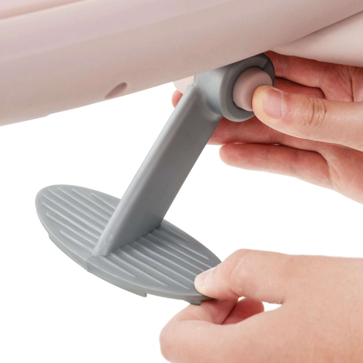 Ride-on push car side footstep with foldable lever and gray support