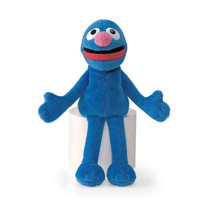 Sesame Street Grover blue beanbag plush with outstretched arms and legs