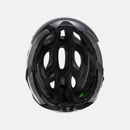 Black bike helmet interior padding, vented shell