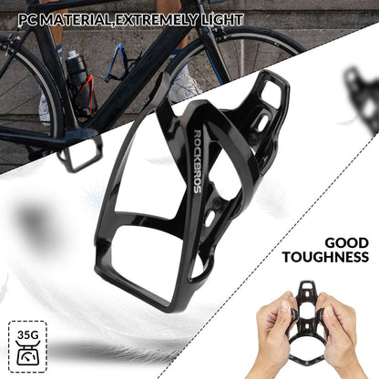 ROCKBROS bike water bottle cage, black frame with four-mount design
