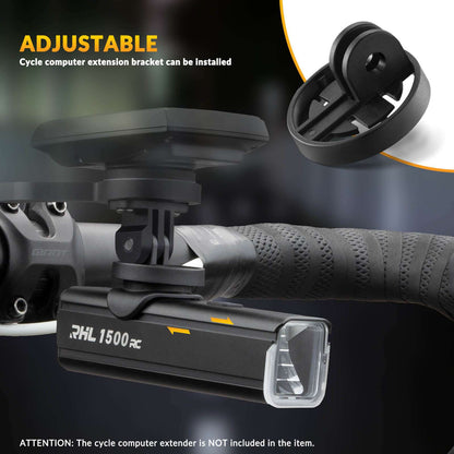 ROCKBROS bike front light with adjustable mount clamp and front lens