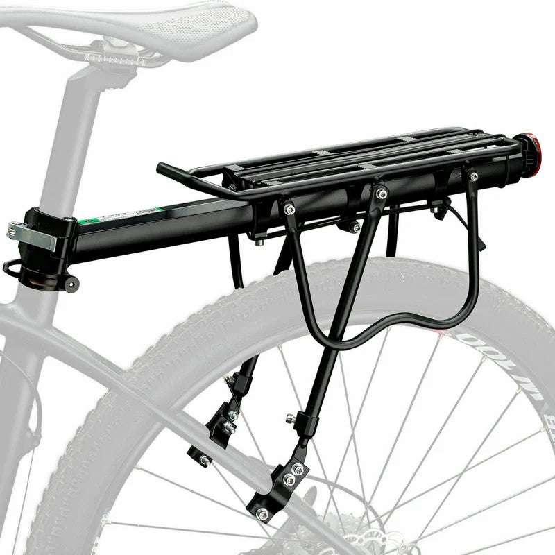 ROCKBROS rear bike rack with seatpost mount, black platform and curved support legs