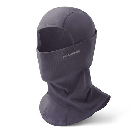 Dark gray thermal balaclava ski mask with full hood and face opening.