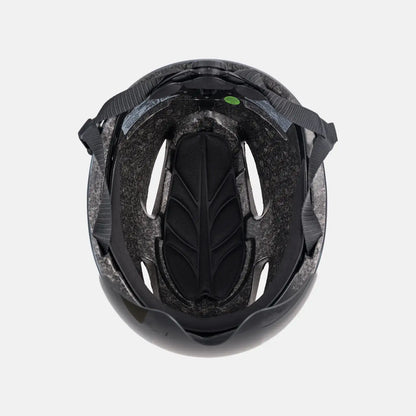 Black bike helmet interior padding with adjustable head straps