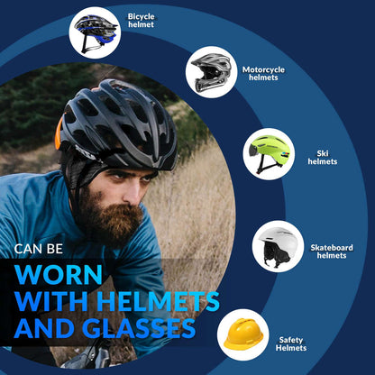 Grey cycling skull cap liner shown in small inset icon