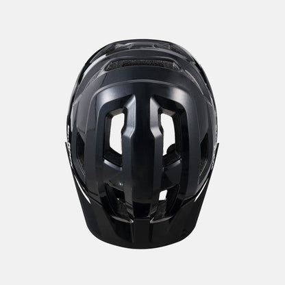 Black youth bike helmet interior view with molded ventilation channels