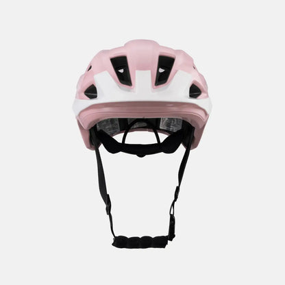 Youth bike helmet, pink with front vents and adjustable chin straps