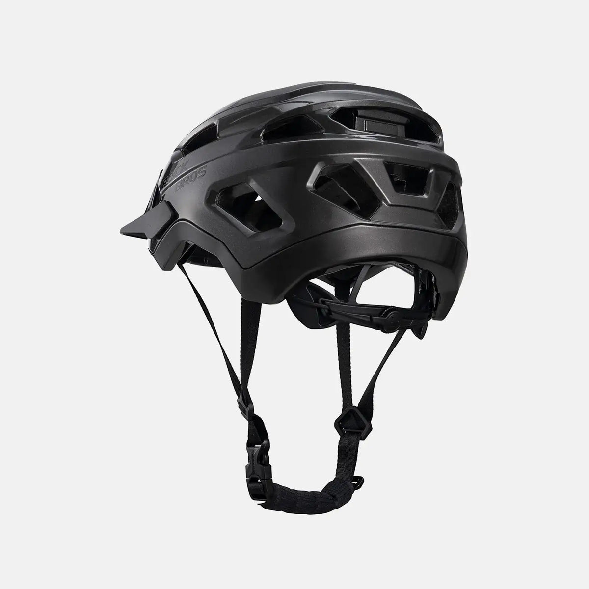 Youth bike helmet, black rear vents with adjustable chin straps
