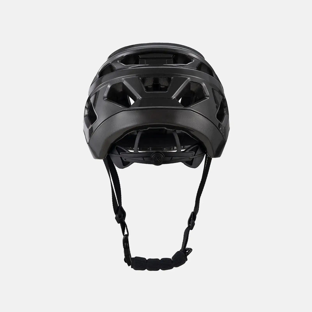 Youth bike helmet in black with adjustable straps and rear light mount ready