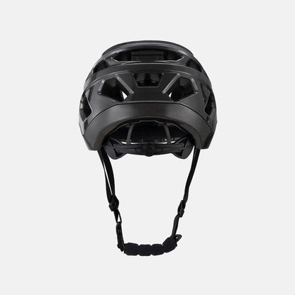 Youth bike helmet in black with adjustable straps and rear light mount ready