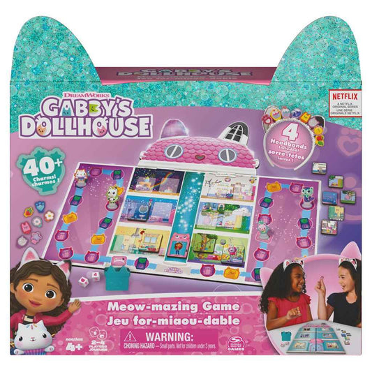 Kids' cat-themed board game box with colorful playmat and accessory artwork