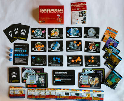Space Cats Fight Fascism Cooperative Board Game 2-4 Players